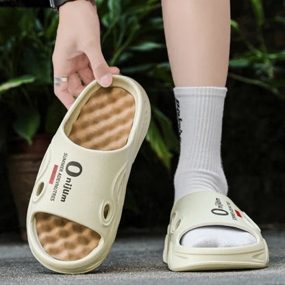 Summer Men's Massage Slippers Indoor Outdoor Sandals Beach Men Casual Shoes Comfortable Slides Flip-flop Men Women Home Slippers