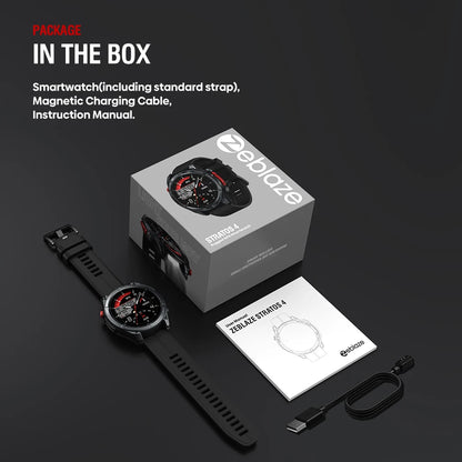 NEW Zeblaze Stratos 4 GPS Smart Watch 1.43 AMOLED Display Built-in Compass Barometric Altimeter Flashlight Voice Call Smartwatch