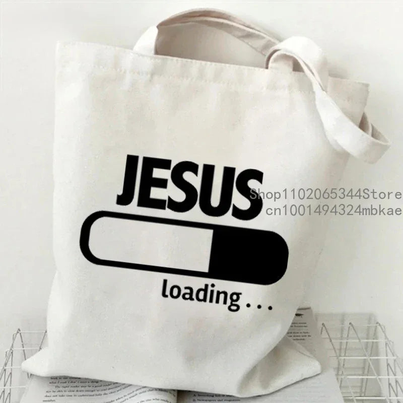 Faith Printed Heart Graphics Women Canvas Shoulder Tote Bag Casual Fashion Shopping Cases Bag Storage Handbag Christian Gifts