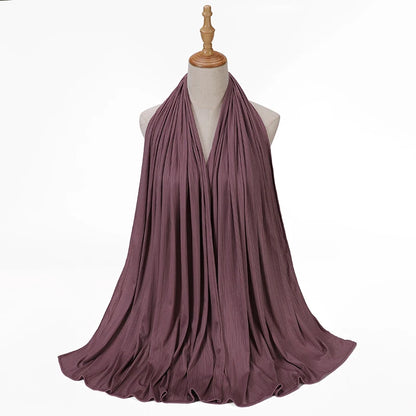 Ribbed Jersey Hijab Muslim Plain Scarf Crepe Hijab Scarf Soft Islamic Shawls Wraps Headband Voile Femme Musulman