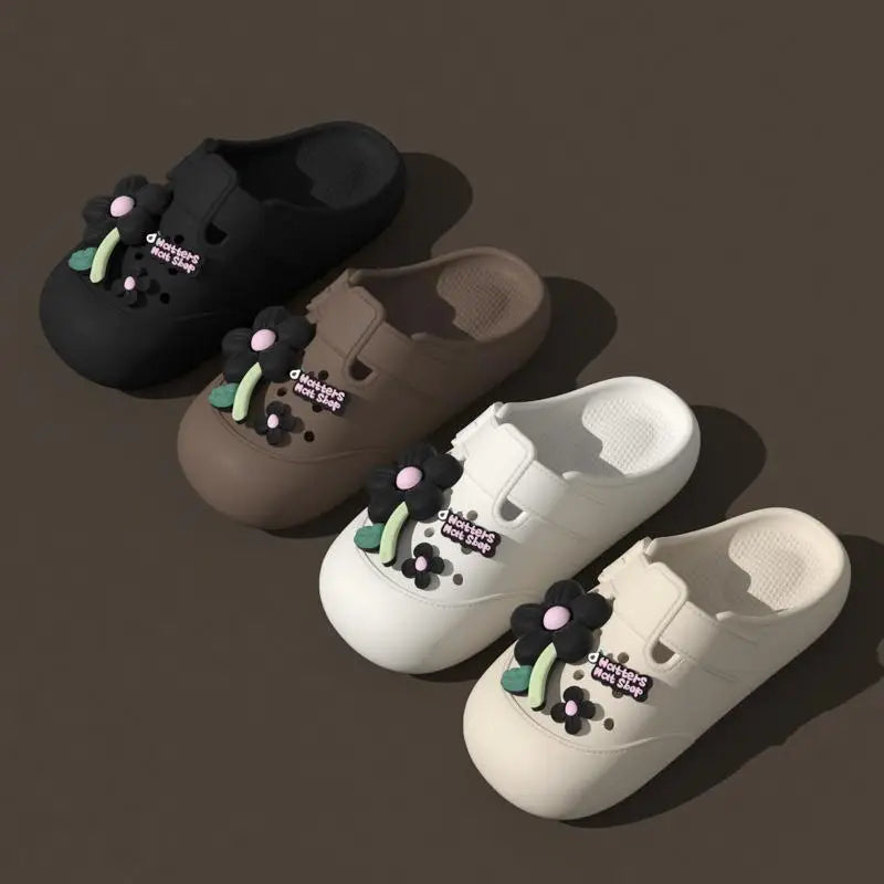 Clogs Fashion Women's Sandals Summer 2025 Mules Flower Luxury Designer Slippers Home Platform Woman Shoes Indoor Outdoor Slides