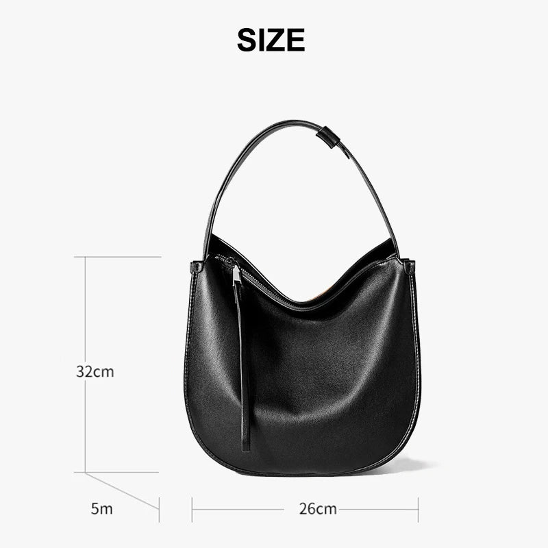 Genuine Leather Women Tote Bag 2025 New Large Capacity Women's Shoulder Bag Luxury Designer Cowhide Crossbody Bags 2522