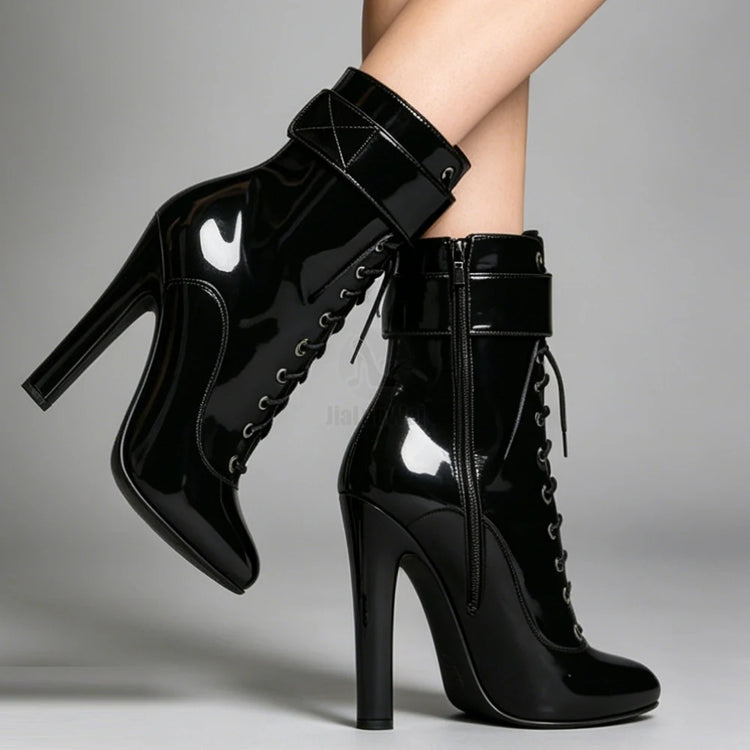 6inch High Heels Cosplay Crossdresser Vintage Ankle Boots Unisex Size36-46