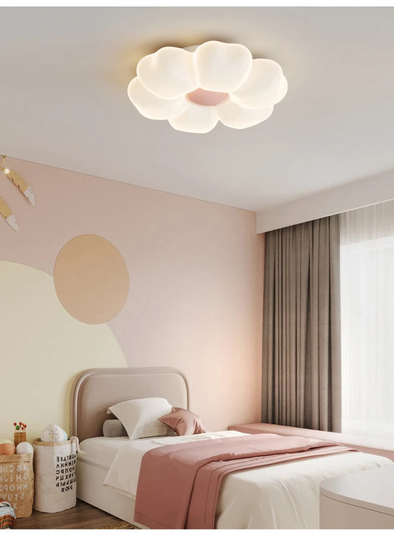Children's Room Flower Ceiling Lights Pink Flower Princess Room Light Warm Romantic Girl Bedroom Nursery Baby Room Ceiling Lamps