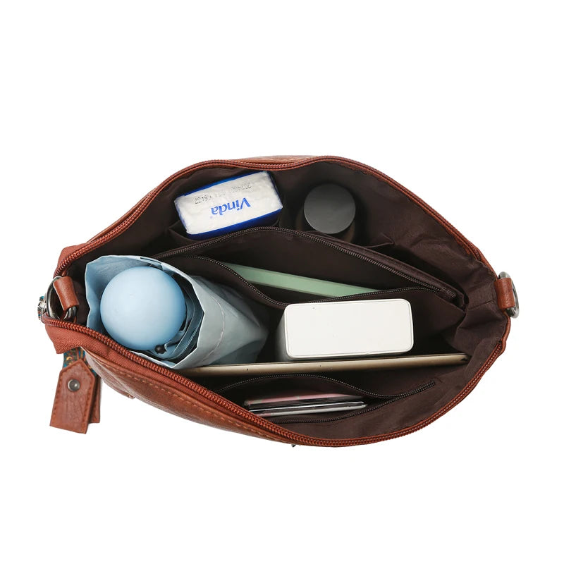 Solid Color Luxury Designer High Quality Leather Women's Handbag Purses Multifunctional Ladies Shoulder Messenger Bags Sac Femme