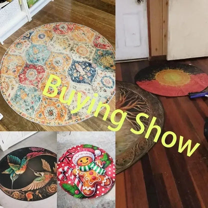 Sports Ball Realistic Basketball Baseball Soccer Round Mat Non-slip Carpet Rug for Living Game Room Home Decoration Bedroom Rugs
