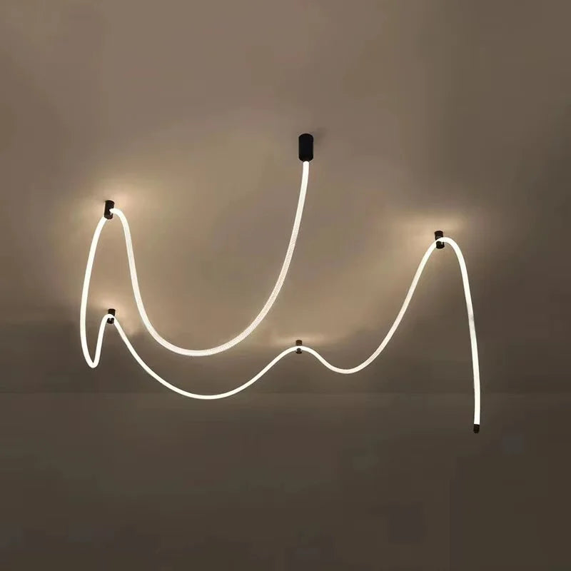 Modern LED Ceiling Chandelier Personality Braided Hose Lamp Ceiling Living Room Bedroom LED Lights Nordic Home Decor Suspension