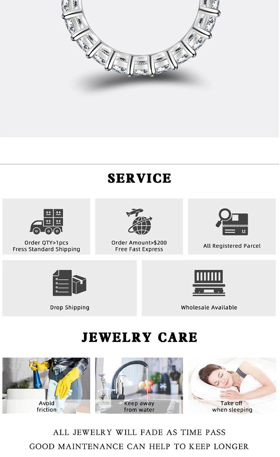 PERFANY 3mm Full Moissanite Ring for Women S925 Pure Silver Eternal Diamond Stackable Engagement Ring Fashion Luxury Jewelry