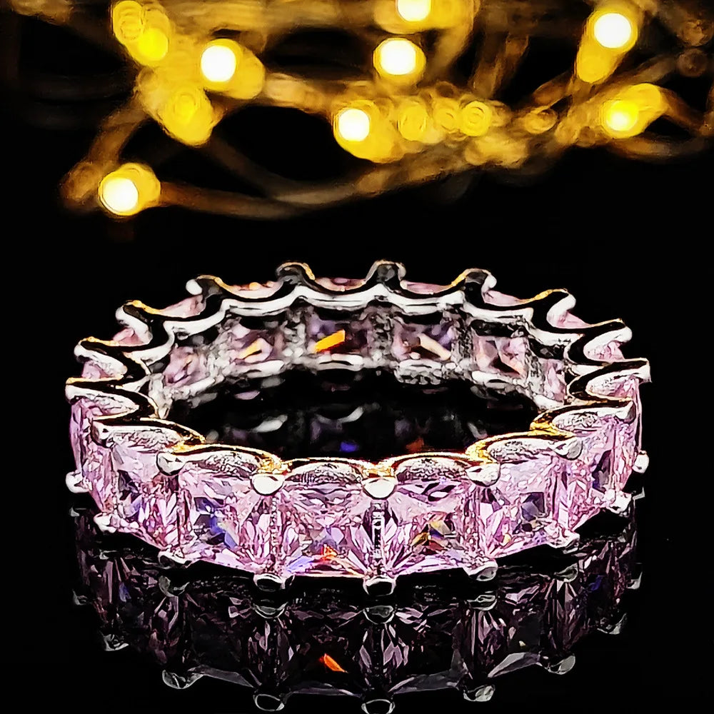 Wholesale Eternity Band Promise ring 925 Sterling silver Diamond cz Engagement Wedding Rings for women Men Finger Party Jewelry