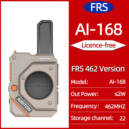 2PCS AIRITON AI-168 Mini Walkie Talkie Rechargable PMR/FRS Portable Long Range NOAA Type-C Charger for Trip Business Ham Radio