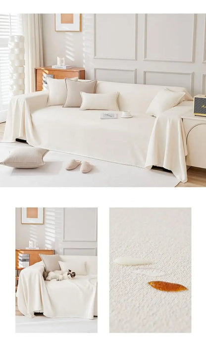 1pcs Solid color Sofa Cover Simple Anti-cat Scratch Solid Color Cushion Home Living Room Seat Dustproof Blanket