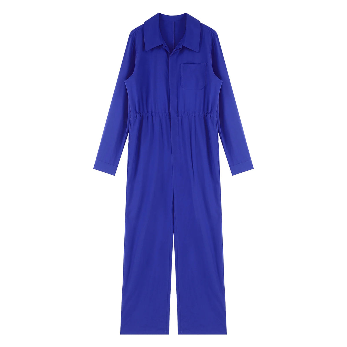 Womens Fashion Work Coverall Rompers Casual Solid Color Turn-Down Collar Long Sleeve Button Jumpsuit Travel Holiday Cargo Pants