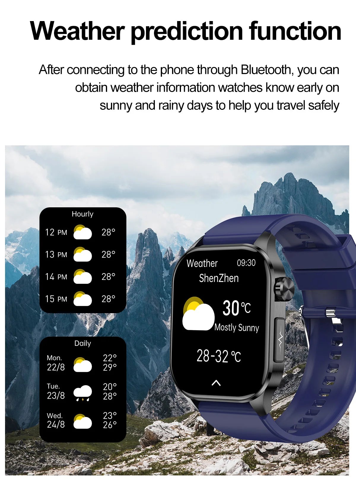 ET580 Smart Watch Men 2.04inch AMOLED Large Screen Bluetooth Call ECG Blood Pressure Oxygen Health Monitor SOS Smartwatch