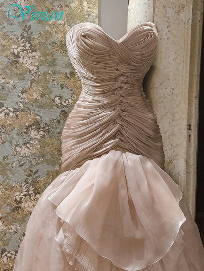 Customized Mermaid Strapless Sleeveless Elegant Classic Evening Dress Modern Delicate Celebrity Gowns High Quality Party Dress