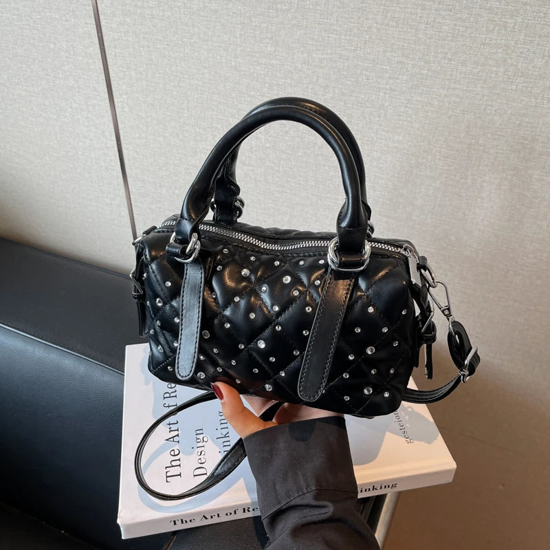 Light Luxury Rhinestone Women Handbags New Exquisite Fashion PU Leather Crossbody Bag Classic High Quality One Shoulder Pack