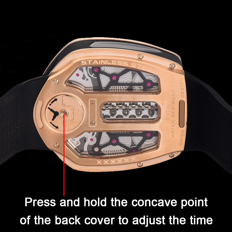 PINDU Design Men's Watch Top Brand Luxury Business Watch Men's Compass Waterproof Quartz Wristwatches Silicone Strap P6658