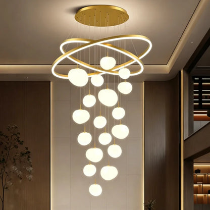 Modern Home Decor LED Lights Pendant Light Lamps for Staircase Chandeliers for Living Room Hanging Light Indoor Lighting
