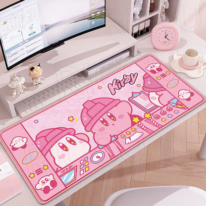 HD Printing Mouse Pad Laptop Extended protective Pad Computer Game Mousepad Cartoon K-Kirby PC Accessories Keyboard XXL Desk mat