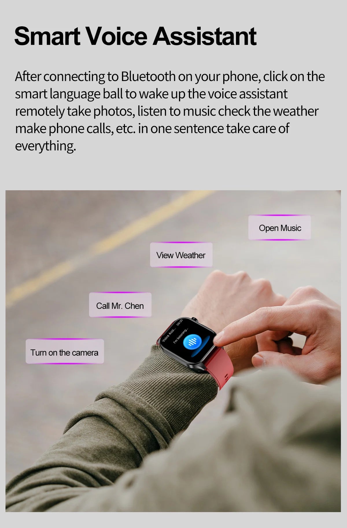 ET580 Smart Watch Men 2.04inch AMOLED Large Screen Bluetooth Call ECG Blood Pressure Oxygen Health Monitor SOS Smartwatch
