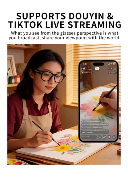 2026 Smart Glasses 8 Megapixel HD Supports Live Broadcast Shooting And Recording Audio And Video Call Translation Smart Glasses