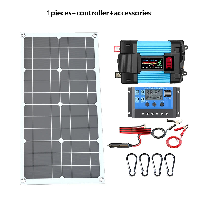 600W Solar Panel Kit 12V/18V with Controller - Portable High-Efficiency Charger for Camping RV Phone Power Station Off-Grid