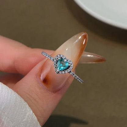 Gorgeous Zircon Romantic Love Heart Ring for Women Engagement Wedding Real 925 Sterling Silver Luxury High Quality Fine Jewelry
