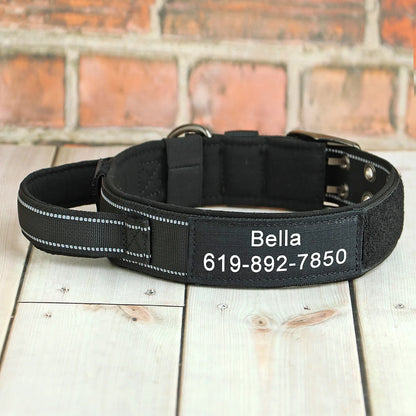 Custom Military Dog Collar Personalized Tactical Nylon Accessories Collar Adjustable Medium Large Dogs German Shepherd Collars