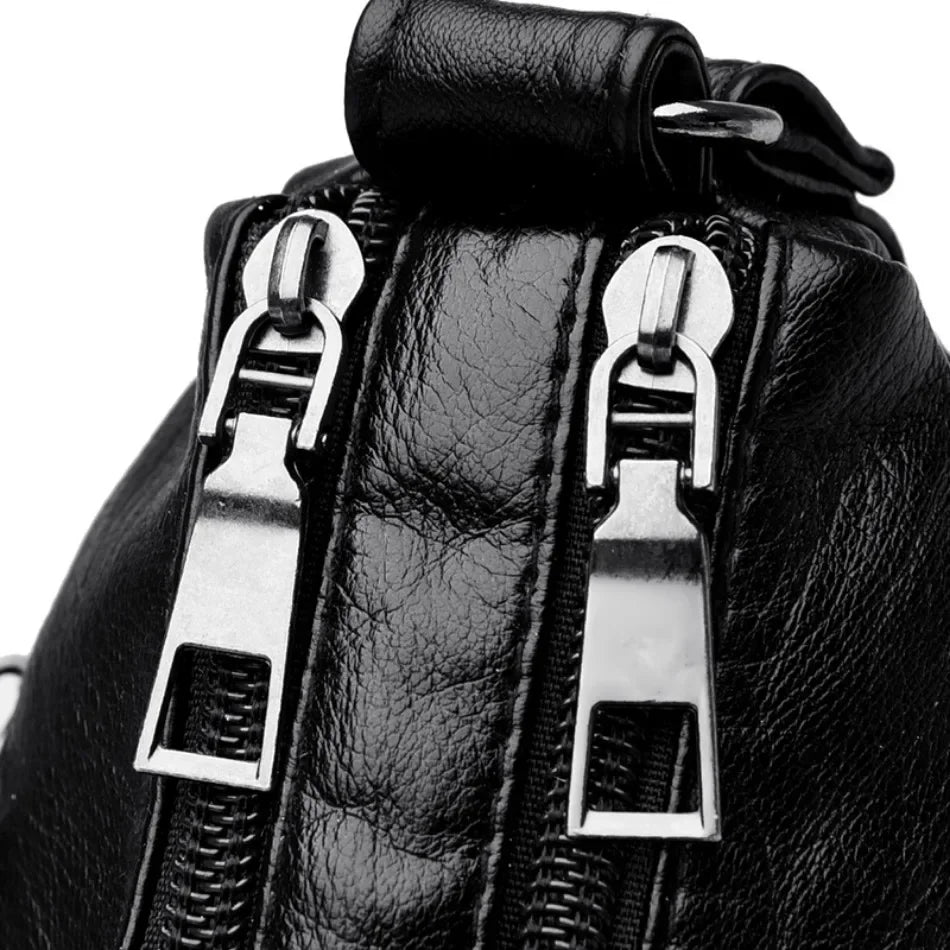 Fashion Soft Leather Crossbody Bags for Women 2026 Casual Female Multi Pocket Messenger Bags Retro Handbags Ladies Shoulder Bags