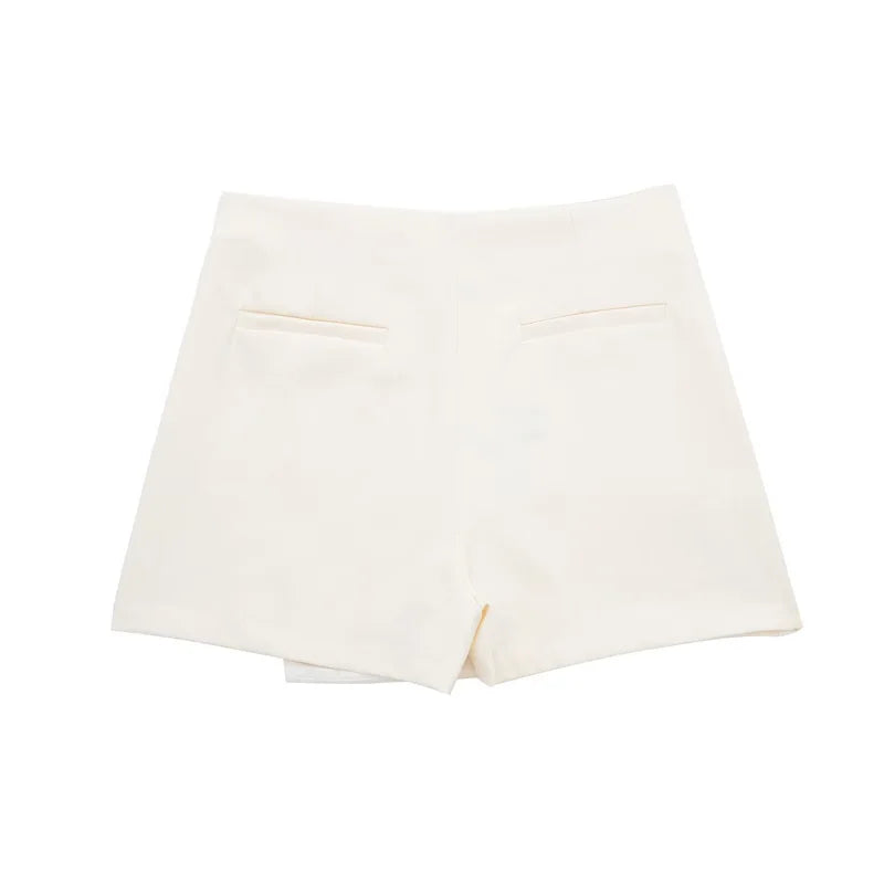 HXAO Shorts Women 2024 Black White Mini shorts Women's Shorts High waist Micro Casual Skirt Shorts Asymmetric Shorts Skirt Mujer