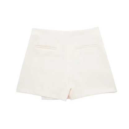 HXAO Shorts Women 2024 Black White Mini shorts Women's Shorts High waist Micro Casual Skirt Shorts Asymmetric Shorts Skirt Mujer
