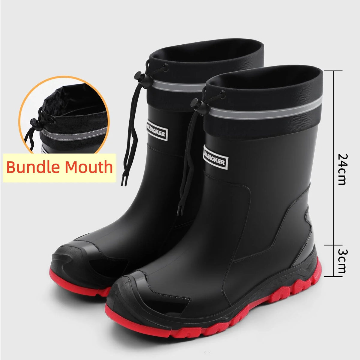 Mens High Top Rain Boots Mid Tube Couple Chef Shoes Thick Soled Long Tube Boot Outdoor Plush Warm Casual Boots Winter Water Shoe