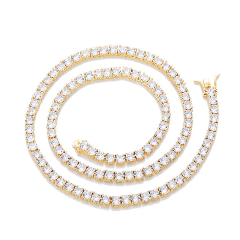 D VVS1 Moissanite Tennis Necklace 2-6MM 925 Sterling Silver Classics for Women Exquisite Jewelry Simulated Diamond Necklaces