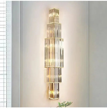 Luxury Hotel Lobby Large Big Crystal Wall Lamp for Club Hall Villa Living Room Bedroom Office Banquet Indoor Lighting Fixtures