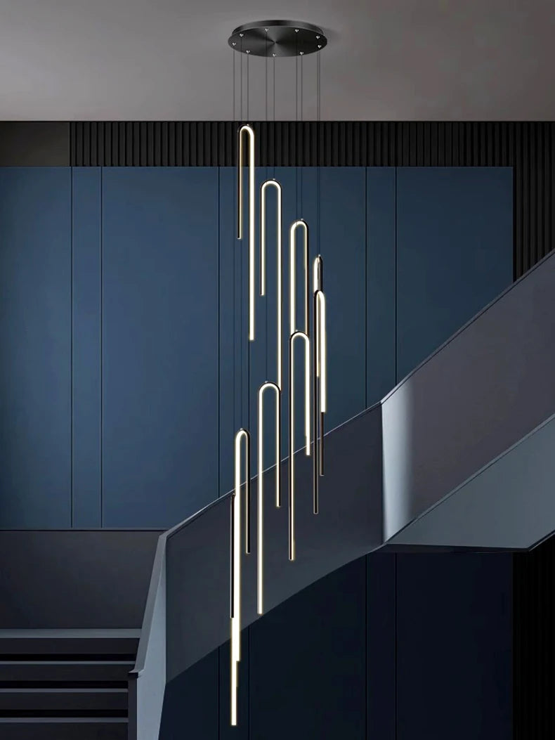 Modern ring stairs led lights pendant light lamps for living room led Chandeliers for dining room hanging light indoor lighting