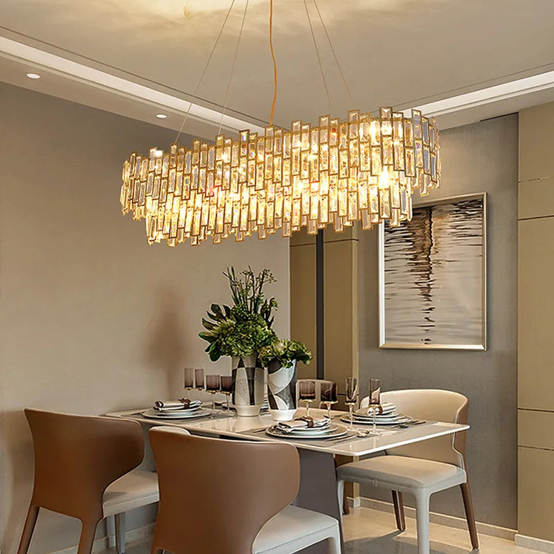Luxury Crystal Ceiling Pendant Chandelier Lights Dining Room Chandeliers Lighting for Living Room Light Home Decor Lustre Salon