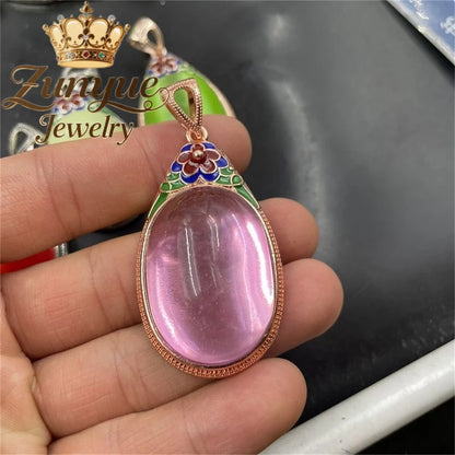 Natural Colorful Cat's Eye Stone Pendant Necklace Elegant Fashion Daily Wear Luxury Quality Fine Jewelry For Women Unisex Gift