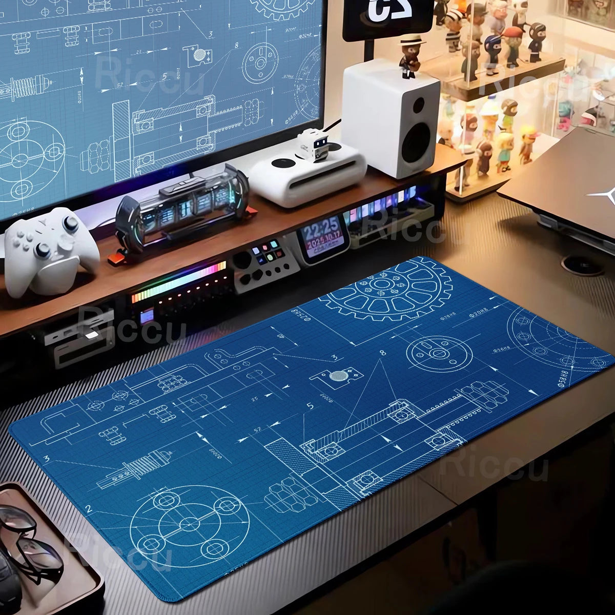 Engineer Mechanical Drawing Mousepad Black Large Mouse Pad HD XXL Minimalism Mousemat Rubber Carpet Desk Mat PC Gaming Accessory