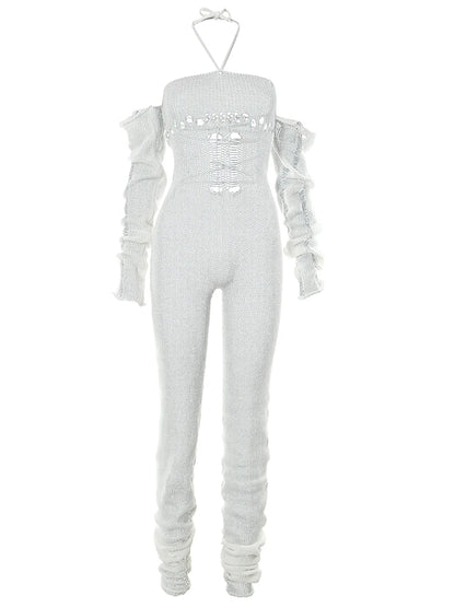 Sisterlinda Fashion Trend Y2K Jumpsuits Women Patchwork Sleeve Bandage Stretch Hipster One Piece Overalls Female Streetwear 2023