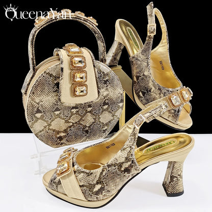 INS-Inspired Italian Design Elegant Women High Heel and Bag Nigeria Wedding Party Shoes and Bag–Fashionistas Exclusive Products