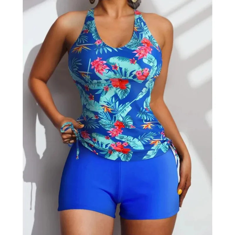 Summer 2026 Swimsuits Closed Tankini Sets Female Swimwear Push Up Beach Wear Two Piece Bathing Suits Pool Women's Swimming Suit