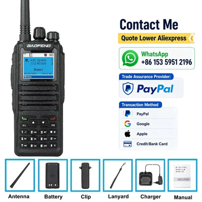 Baofeng Radio Dmr Dm-1701 Open Gd77 Sms 5W Digital Walkie Talkie  Hunting Camping Two-Way Radio