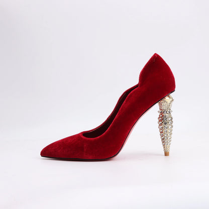 luxury Red Bottom Black Pointed toe Heels for Women Shoes 2024 Elegant and Classy Designer Slingback Heels High Quality big Size