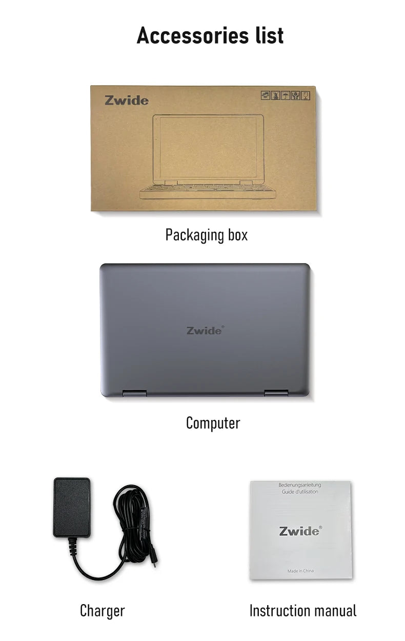 Zwide pocket book N8 Pro Intel i3-N305 touch screen 8 inch IPS 1920x1200 pixels FHD 16GB LPDDR5 mini notebook 360° flip yoga