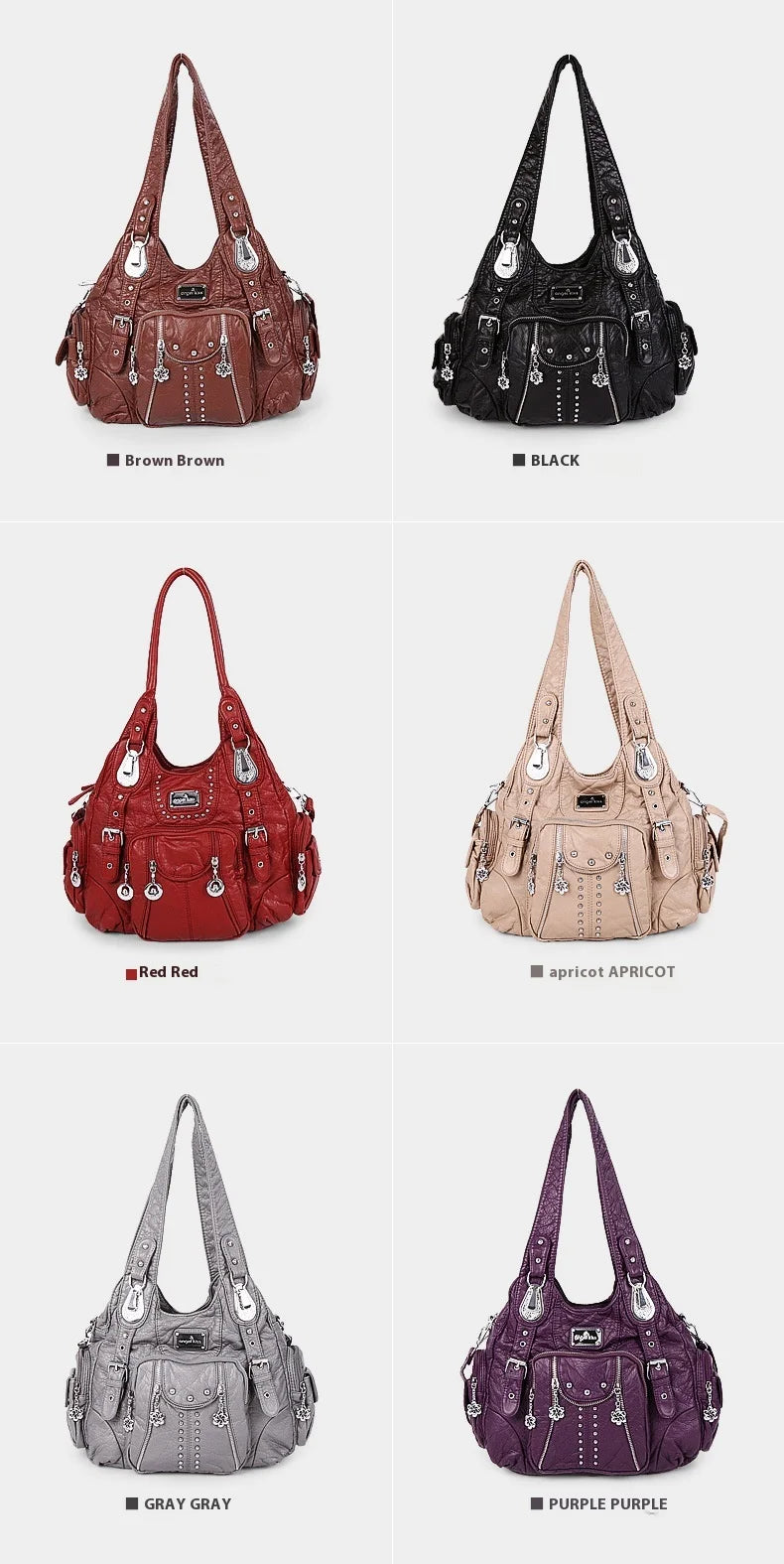 Fashion Handbags Women Shoulder Bags PU Leather Handbag Female Satchel Big-capacity Shoulder Purse Bag Bolsa Feminina