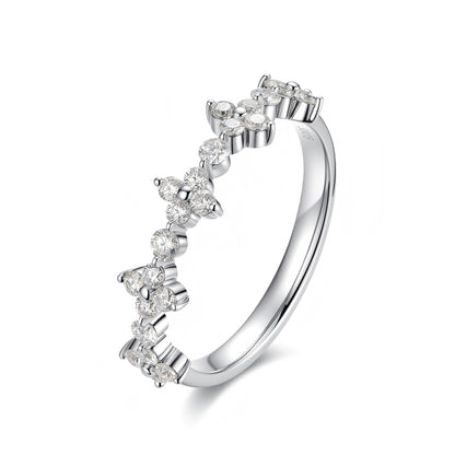 Custom Lab Grown Diamond VVS Clarity 9K 14K Gold 0.5cttw D Color Anniversary Engagement Promise Wedding Ring for Women