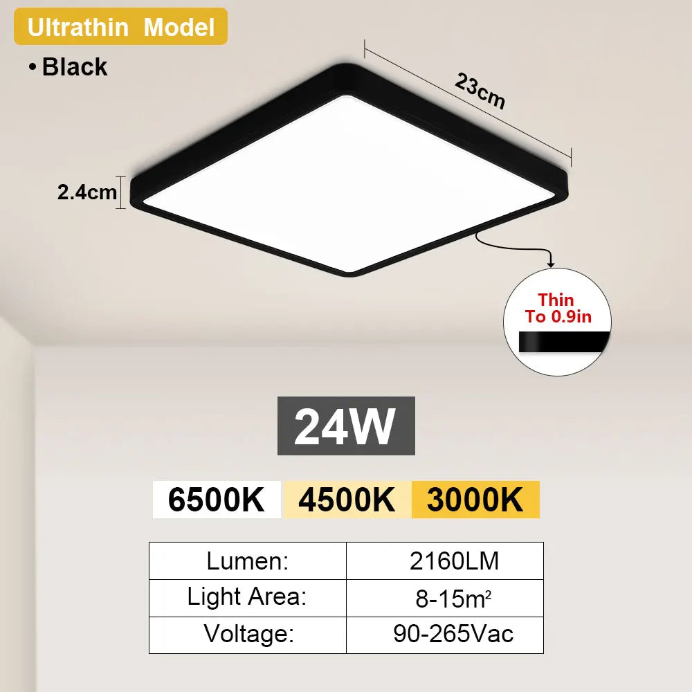 Tuya Smart LED Ceiling Lamp Wood Grain App Voice Control Alexa/Google Remote Control Square Ceiling Lights Living Room