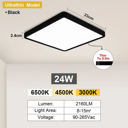 Tuya Smart LED Ceiling Lamp Wood Grain App Voice Control Alexa/Google Remote Control Square Ceiling Lights Living Room