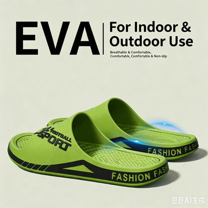 New Men's Slippers for Summer Outdoor Wear, EVA Sports Trend, Couple's Home Bathroom, Soft Soled Home, Men's Cool Slippers