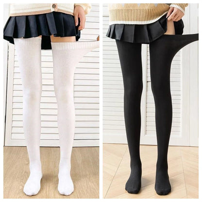 1/2Pcs Extended Over Knee High Socks Silicone Anti Slip High Tube Cotton Socks High Elasticity Loose Oversized Women's Stockings