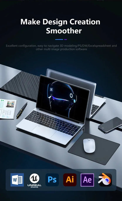 15.6 Inch Laptop Intel Core I9 10980HK Windows 11 Pro 32GB DDR4 M.2 2TB SSD Ultrabook Computer Fingerprint Unlock WIFI Fast